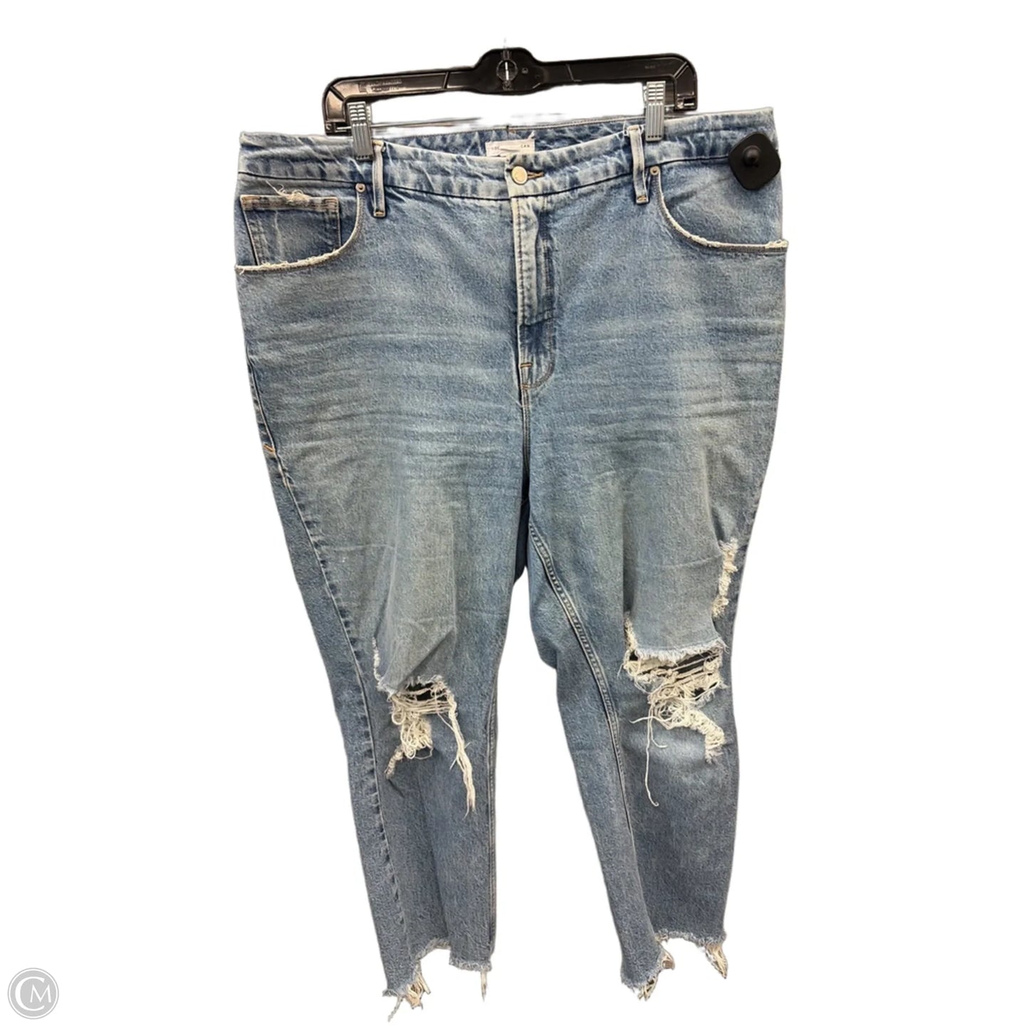 Jeans Straight By Good American In Blue Denim, Size: 16