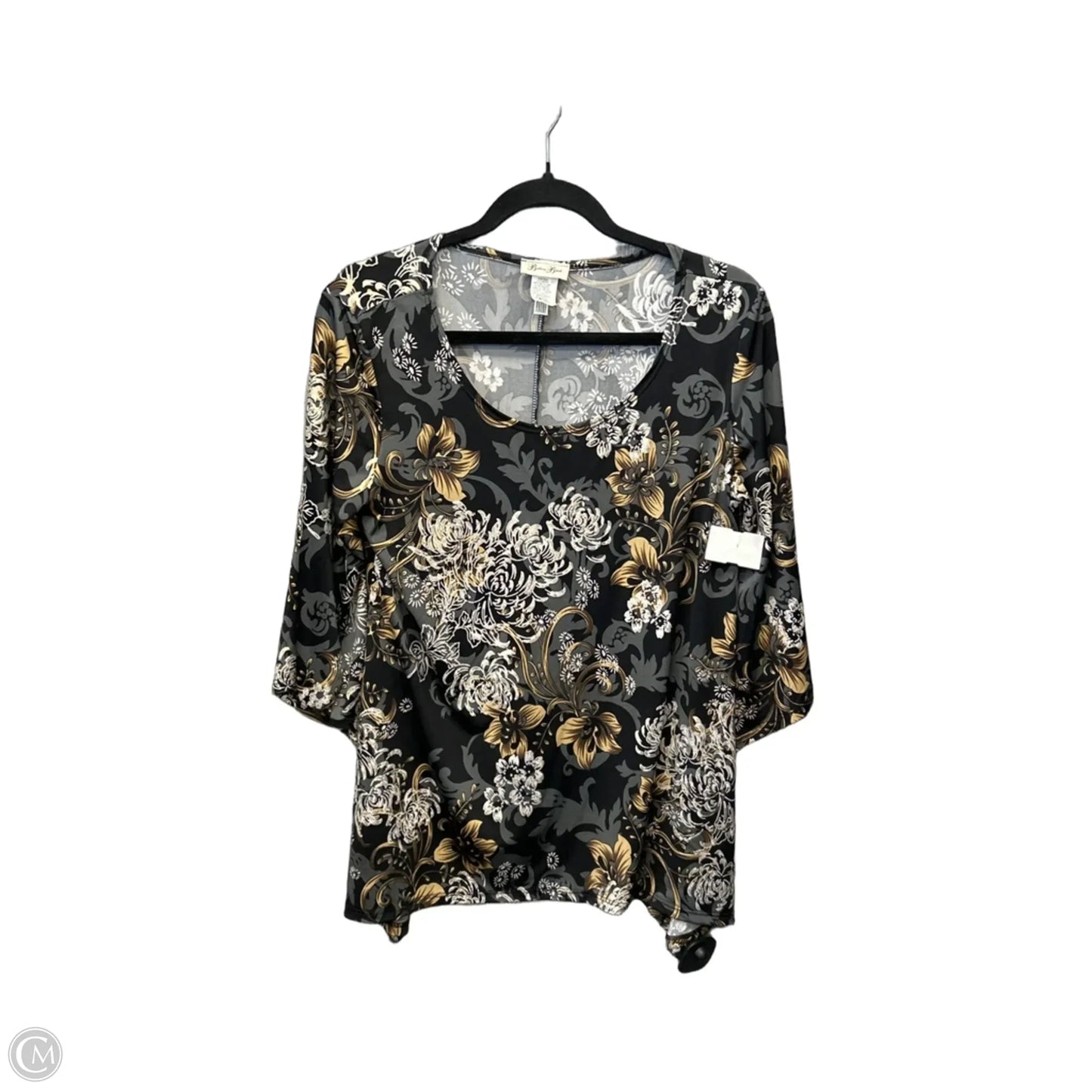 Tunic 3/4 Sleeve By Brittany Black In Black, Size: M