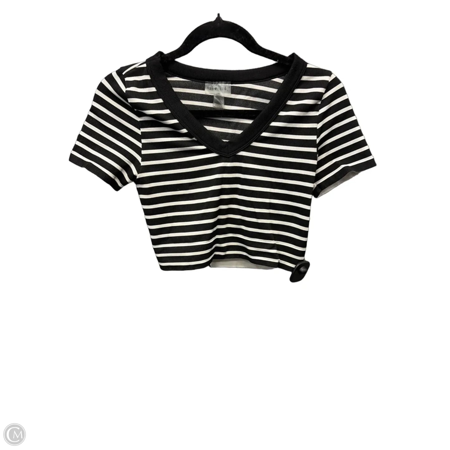 Top Short Sleeve By Eye Candy In Striped Pattern, Size: L