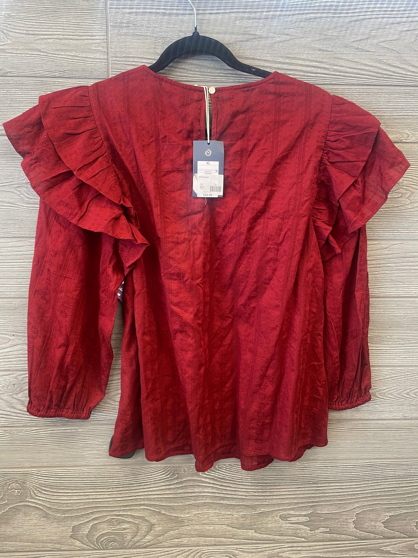 Red Top Long Sleeve Universal Thread, Size Xl