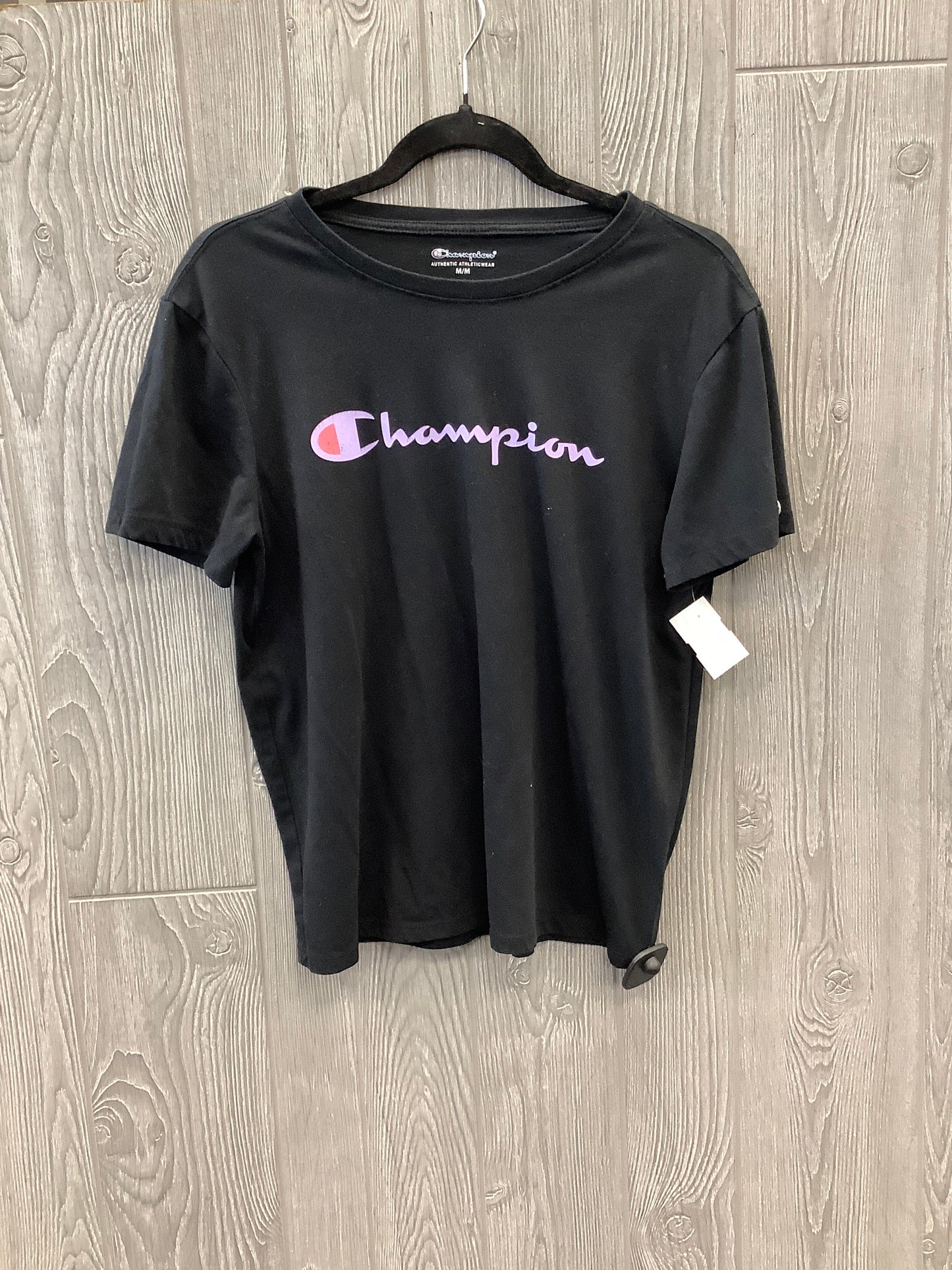 Black Top Short Sleeve Champion, Size M