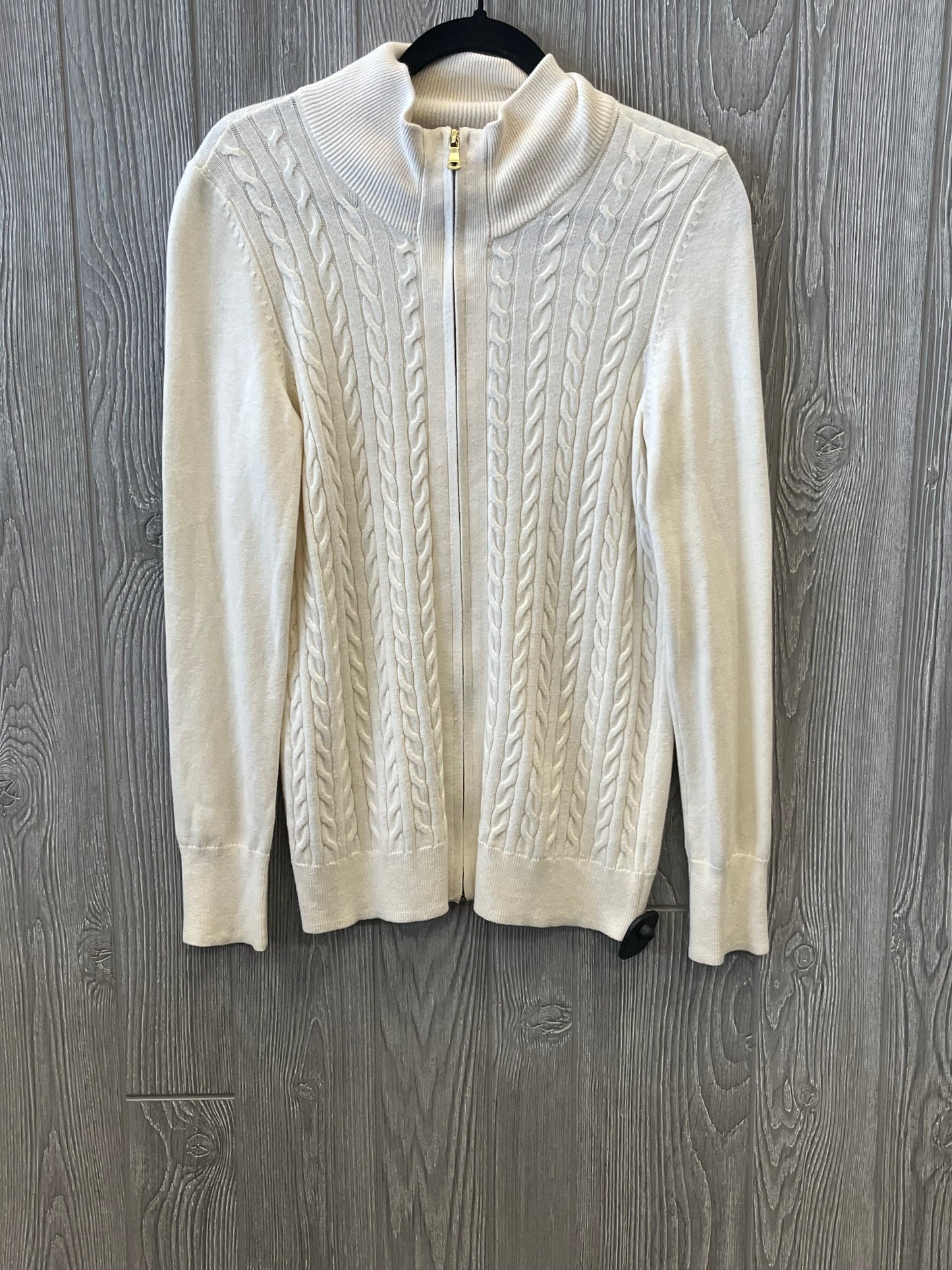 Sweater Cardigan By Talbots In Cream, Size: M