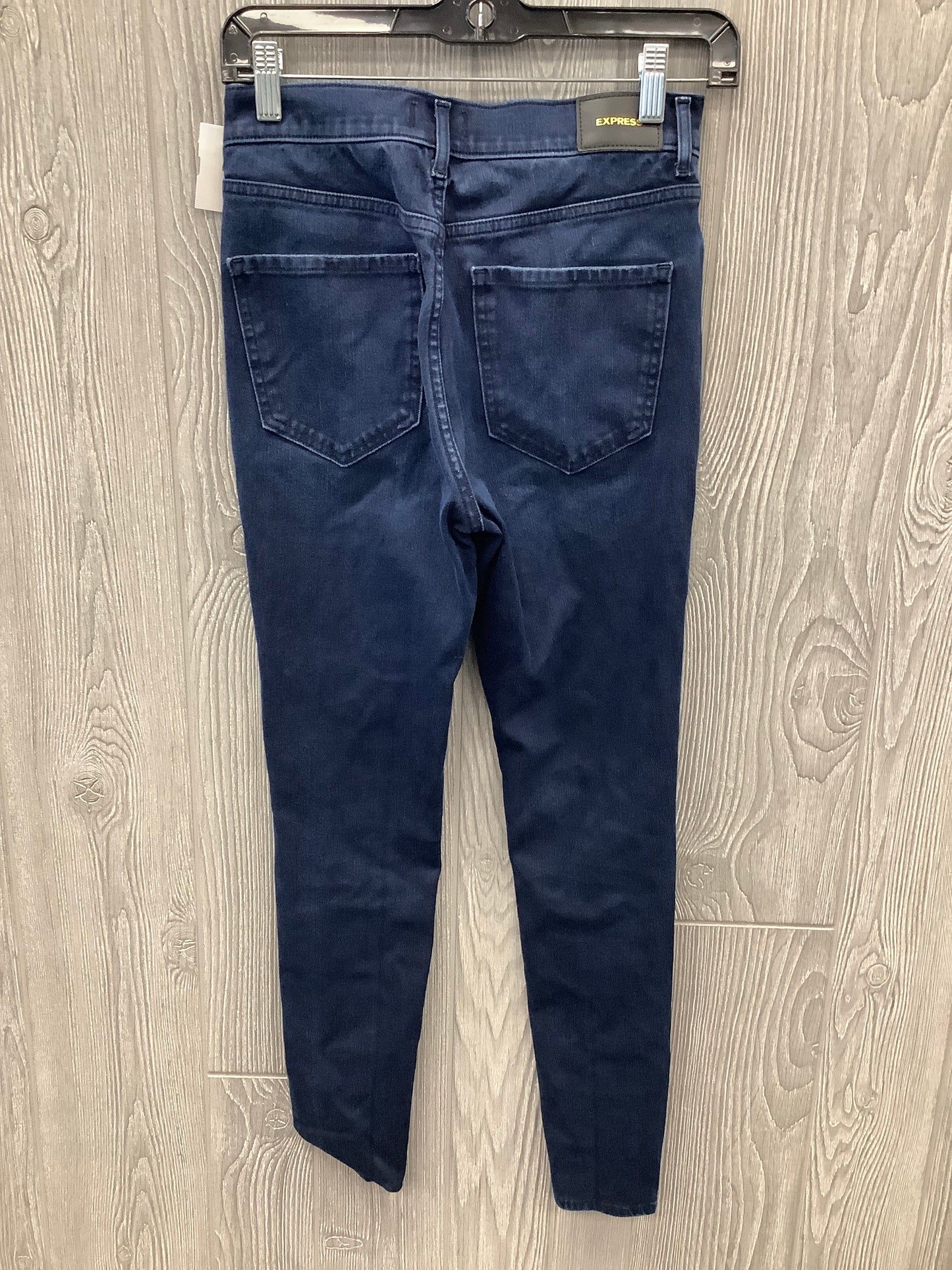 Jeans Skinny By Express In Blue Denim, Size: 0