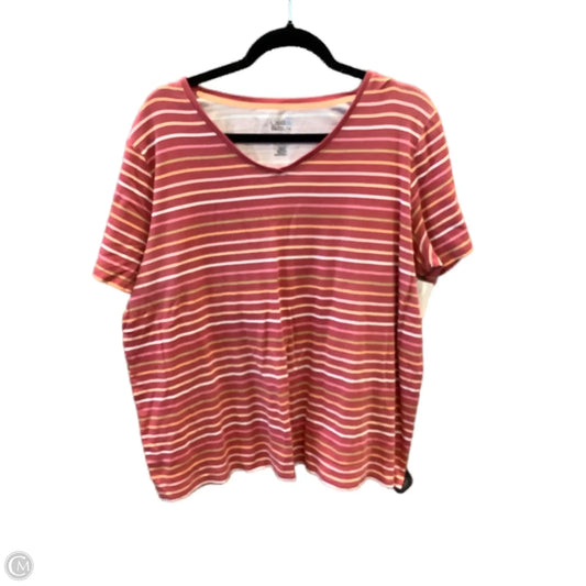 Top Short Sleeve By Croft And Barrow In Striped Pattern, Size: 2x