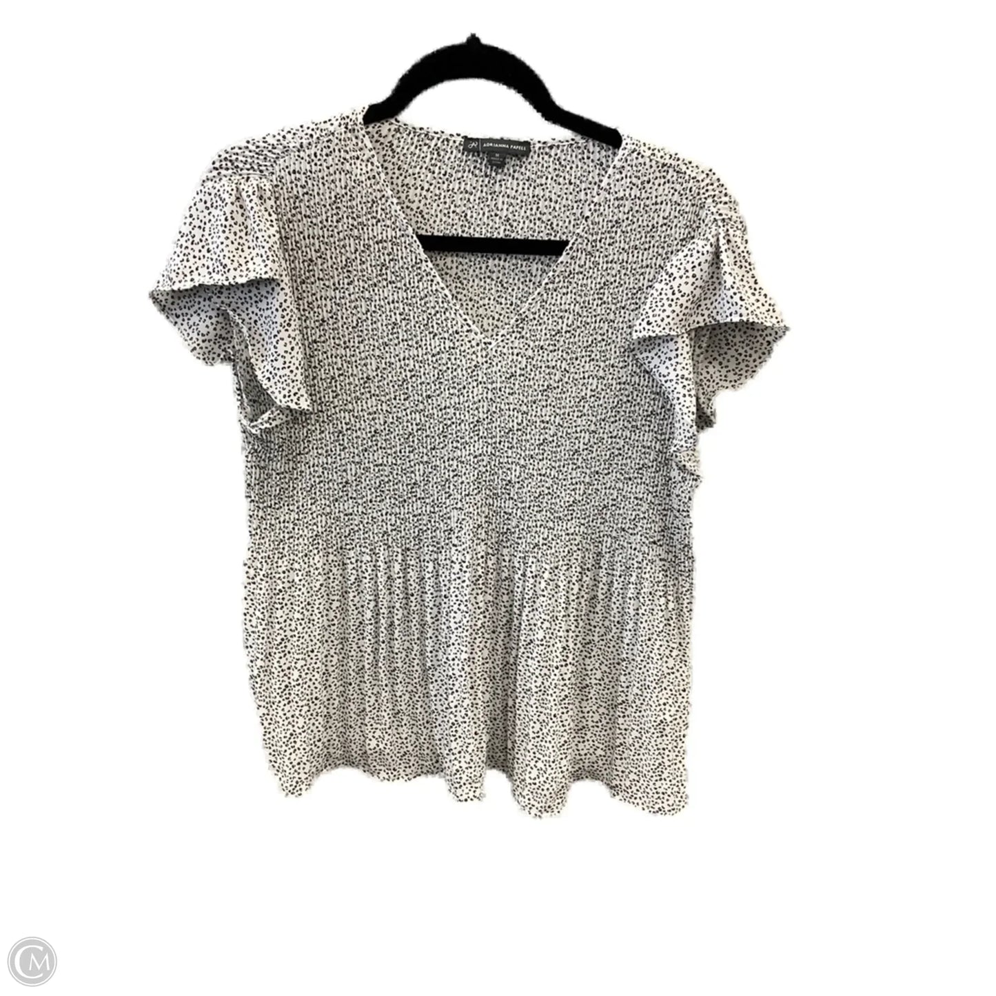 Top Short Sleeve By Adrianna Papell In Animal Print, Size: M