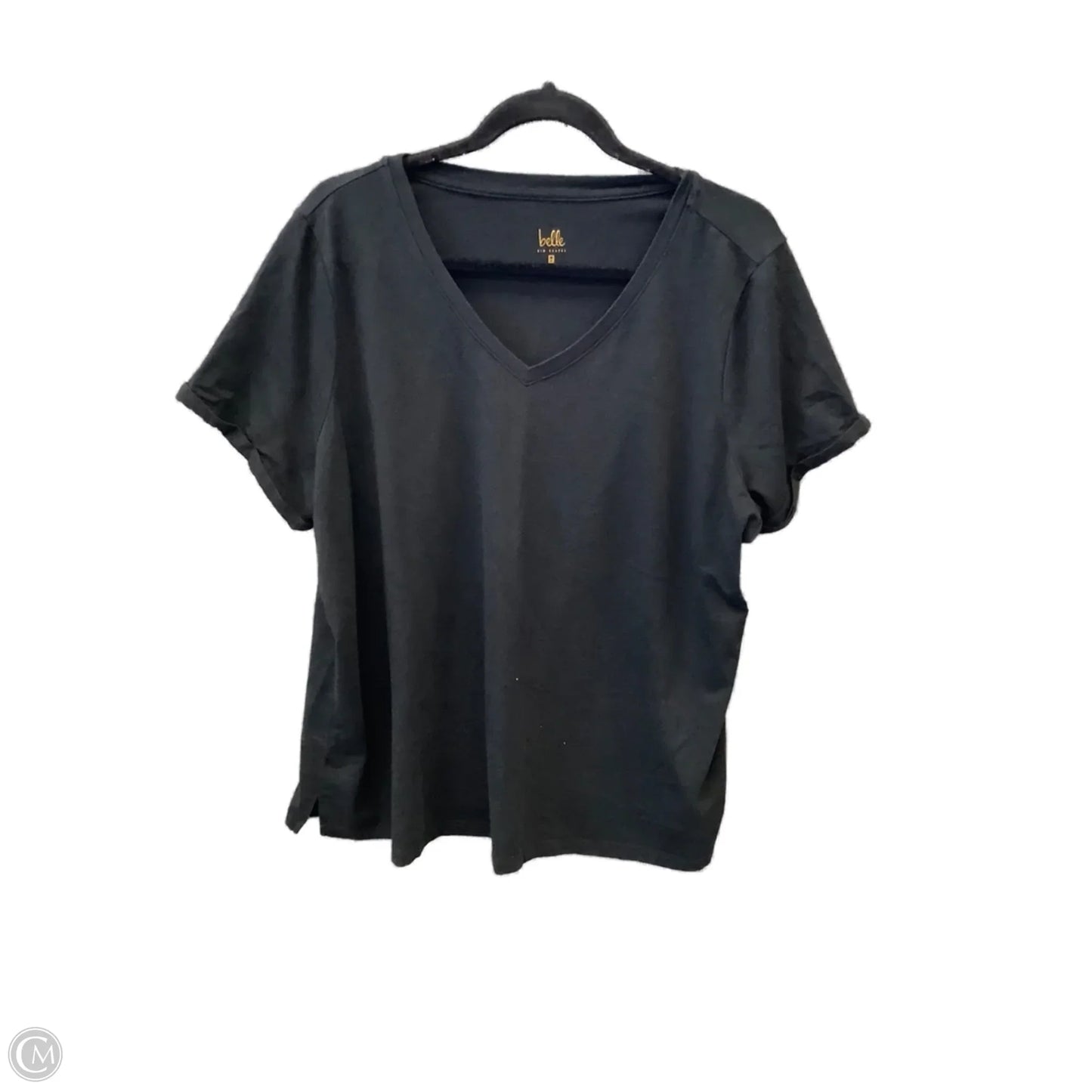 Top Short Sleeve By Belle By Kim Gravel In Black, Size: 1x