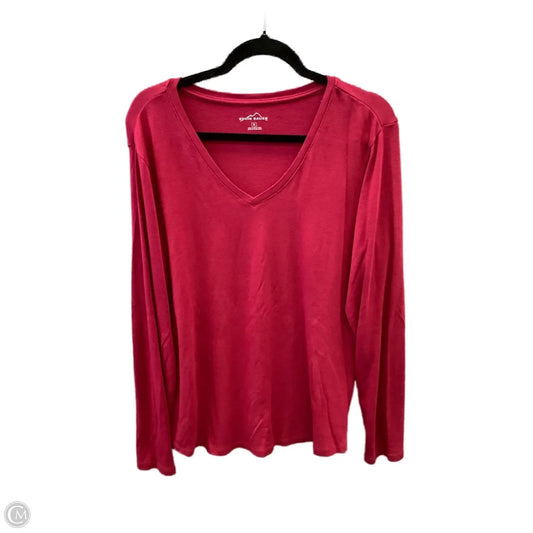Top Long Sleeve By Eddie Bauer In Red, Size: Xl