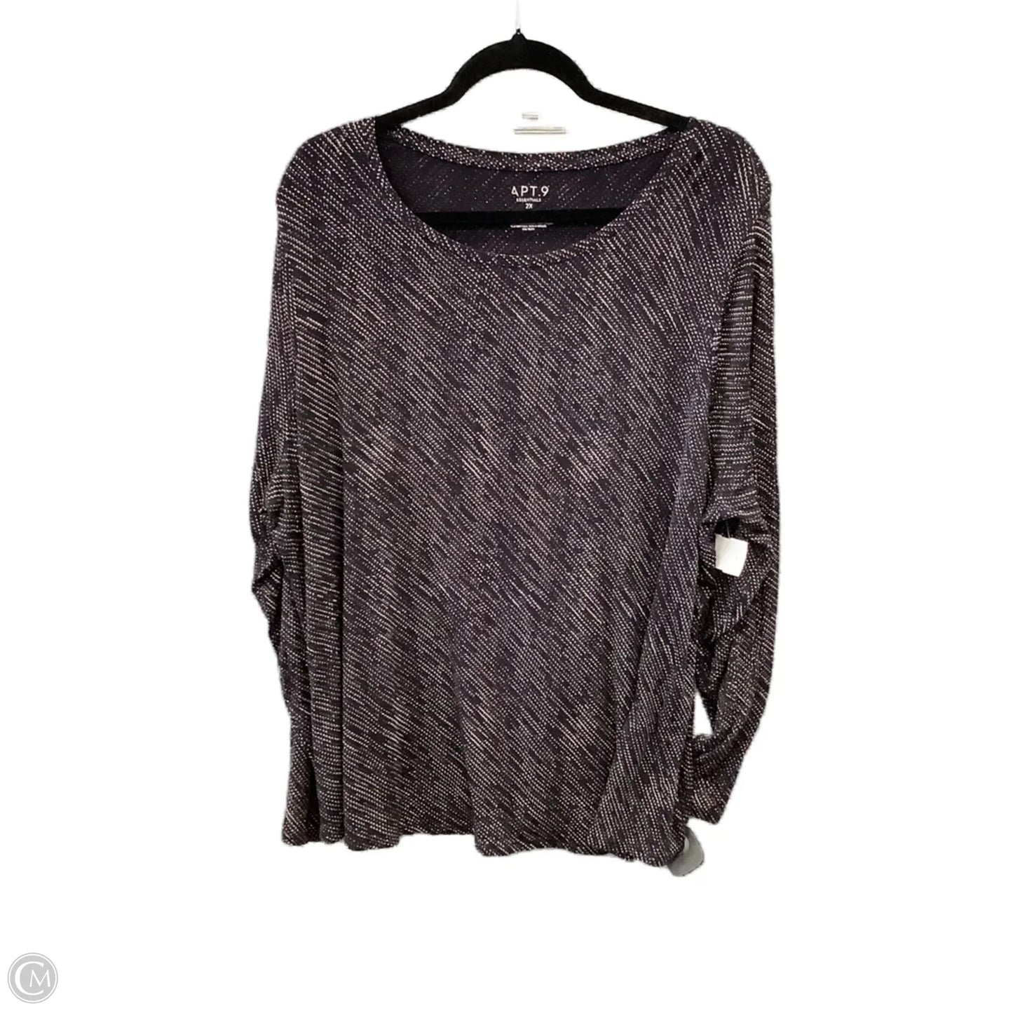 Top Long Sleeve By Apt 9 In Black, Size: 2x