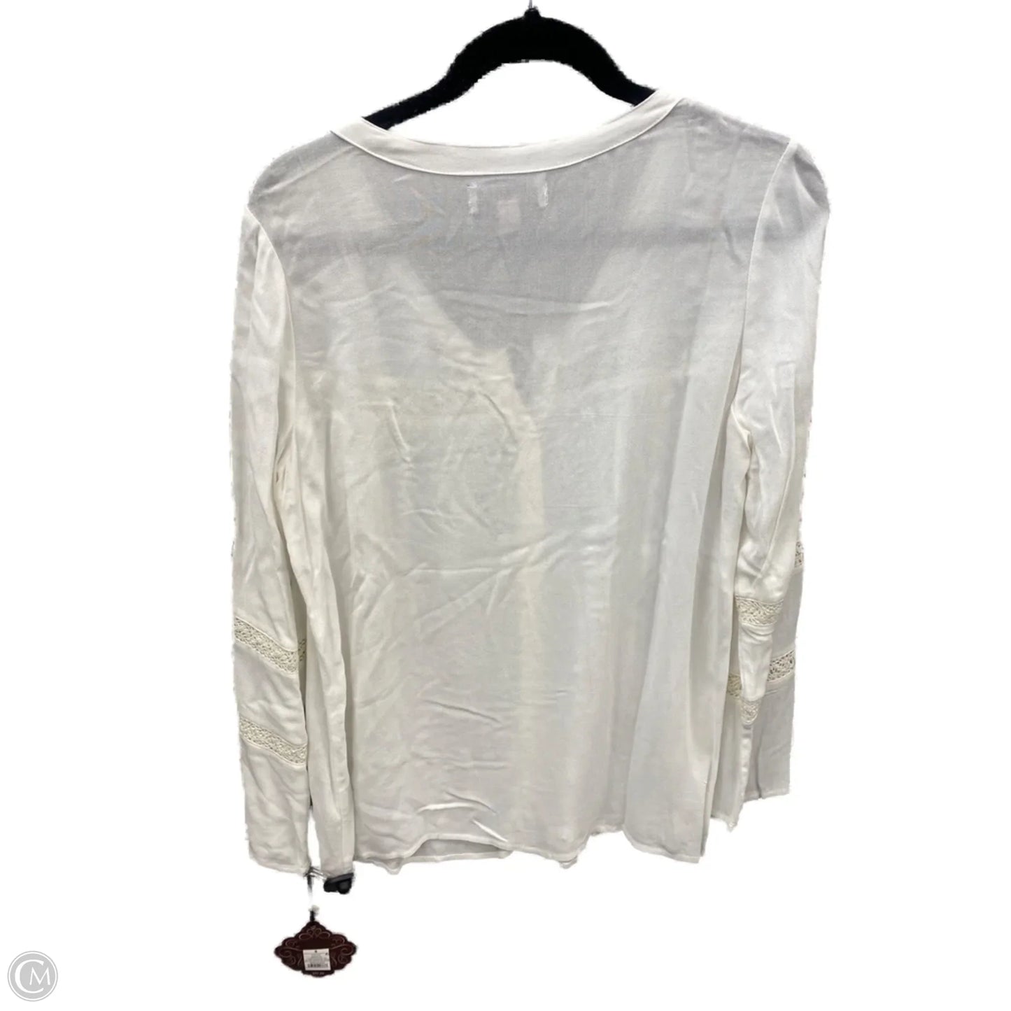 Top Long Sleeve By Knox Rose In White, Size: S