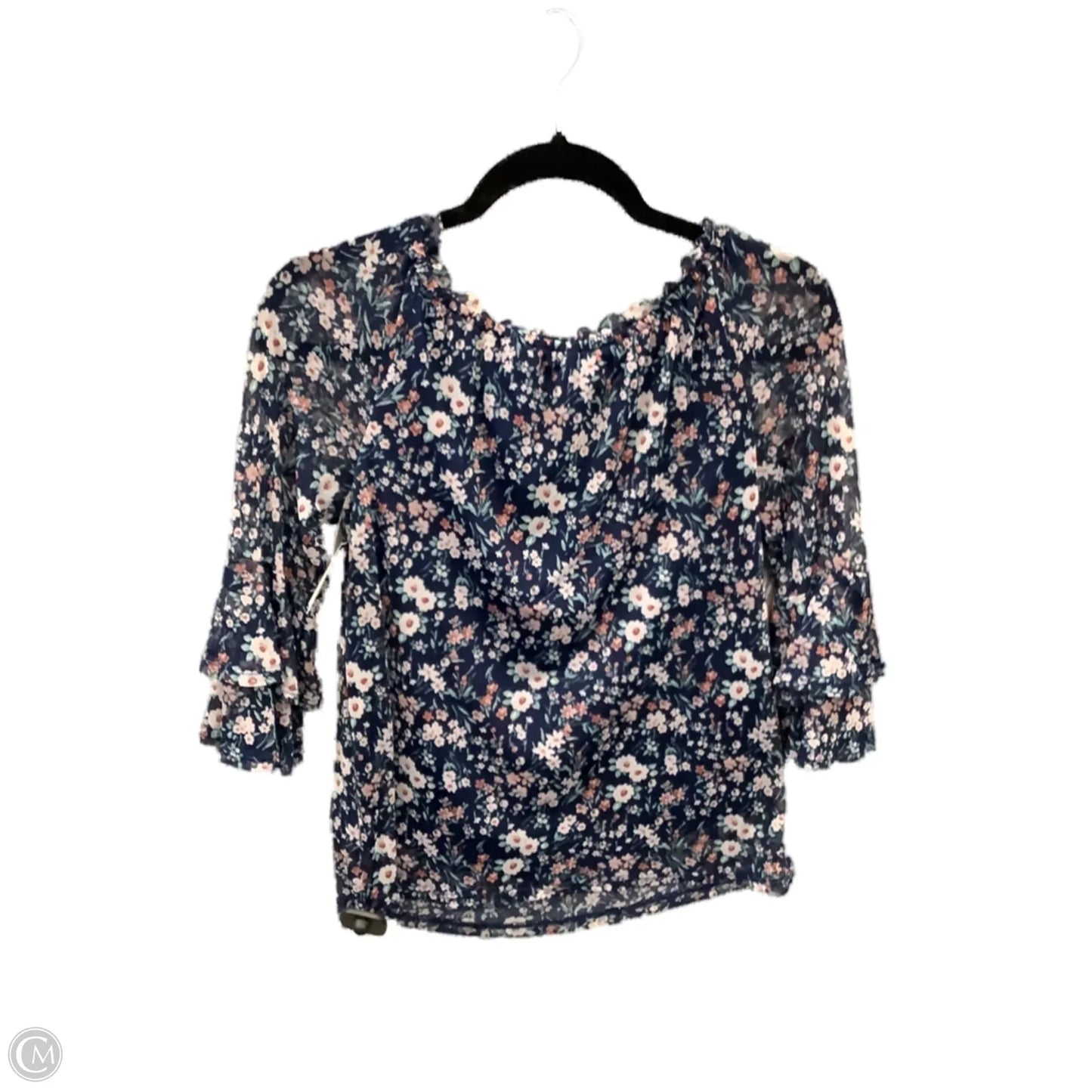 Top 3/4 Sleeve By Apt 9 In Floral Print, Size: S