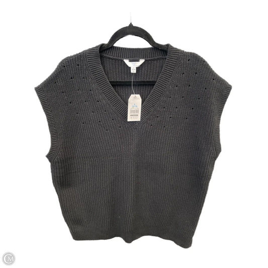 Vest Sweater By Time And Tru In Black, Size: L