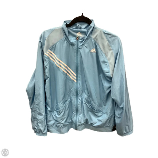 Athletic Jacket By Adidas In Blue, Size: L