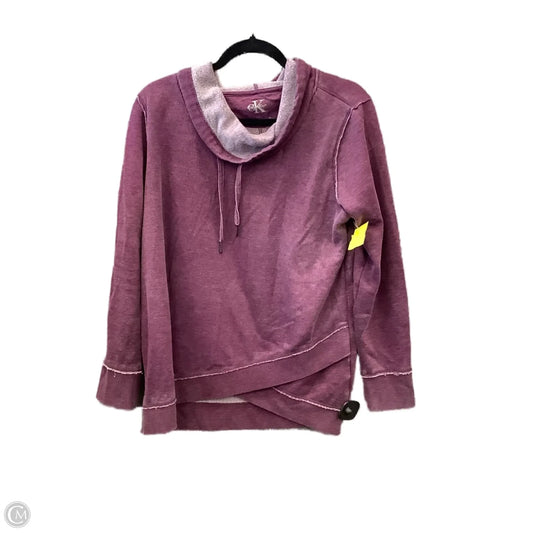 Athletic Sweatshirt Collar By Calvin Klein In Purple, Size: L