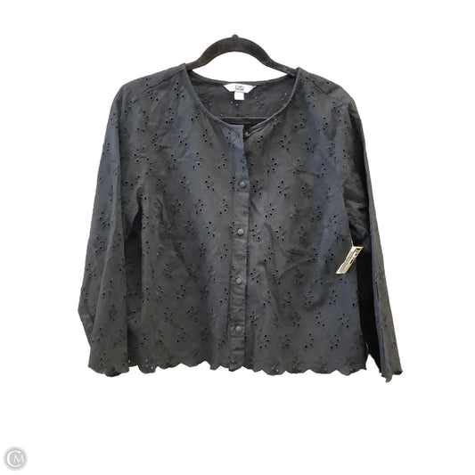 Top Long Sleeve By Croft And Barrow In Black, Size: L