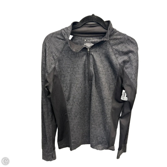 Athletic Top Long Sleeve Collar By Tek Gear In Grey, Size: L