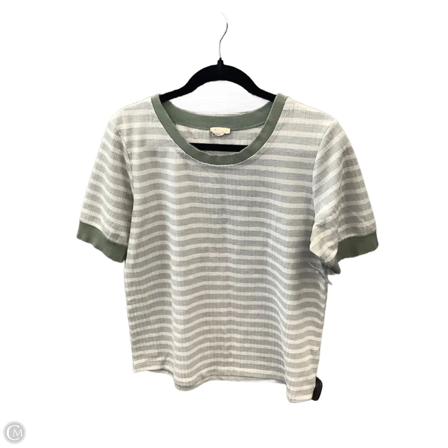 Top Short Sleeve By Hem & Thread In Striped Pattern, Size: L