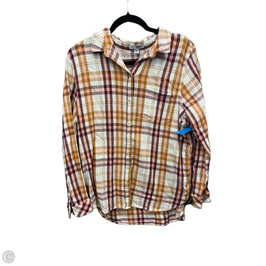 Top Long Sleeve By Sonoma In Plaid Pattern, Size: Xl