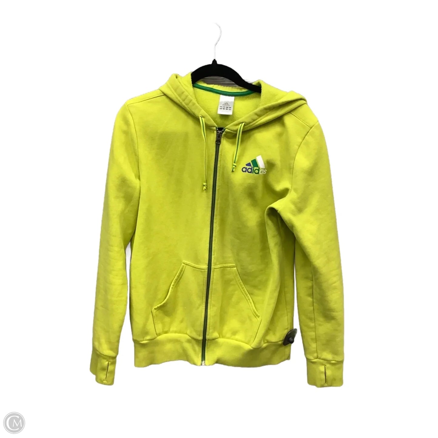 Sweatshirt Hoodie By Adidas In Green, Size: L