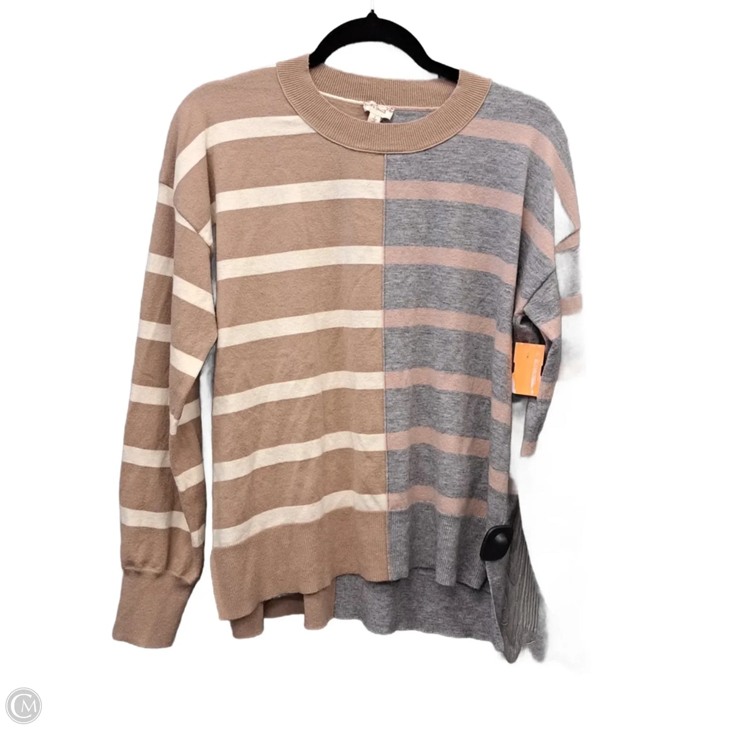Top Long Sleeve By Hem & Thread In Striped Pattern, Size: L