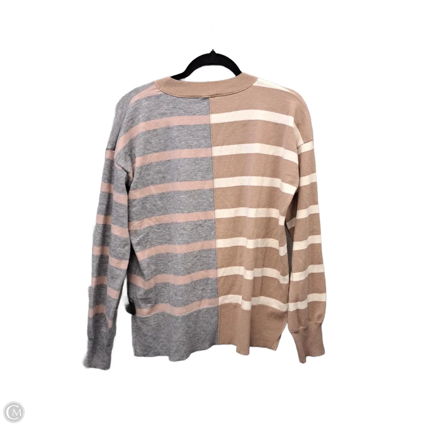 Top Long Sleeve By Hem & Thread In Striped Pattern, Size: L