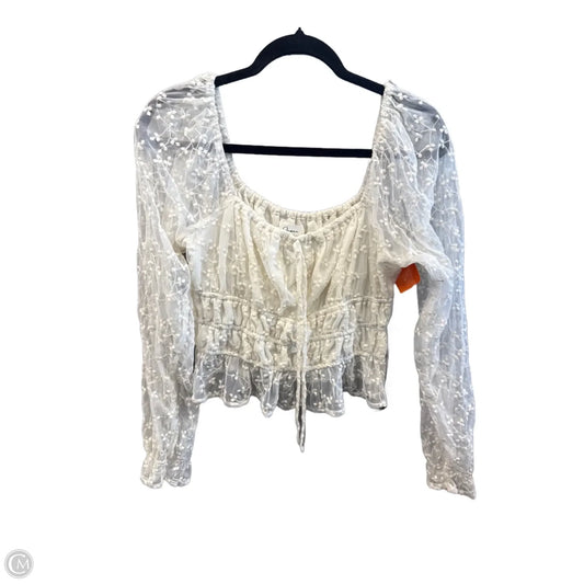 Top Long Sleeve By Japna In Cream, Size: L