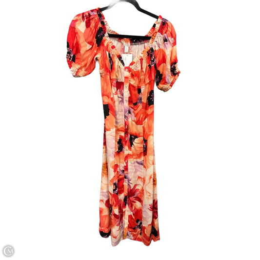 Dress Casual Midi By H&m In Floral Print, Size: M