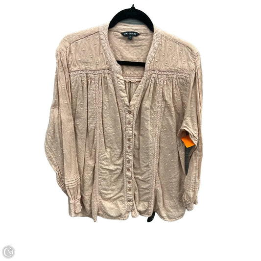 Top Long Sleeve By Club Z In Pink, Size: 2x