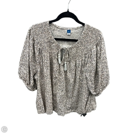 Top Short Sleeve By Old Navy In Floral Print, Size: Xxl