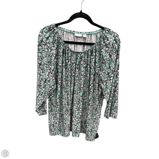 Top Long Sleeve By Croft And Barrow In Floral Print, Size: 2x