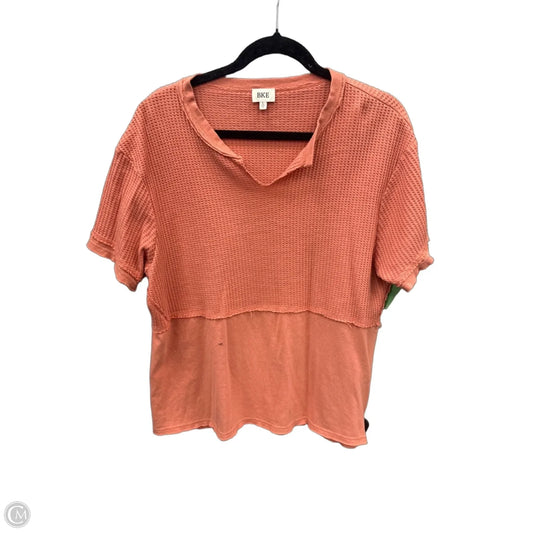 Top Short Sleeve By Bke In Orange, Size: L
