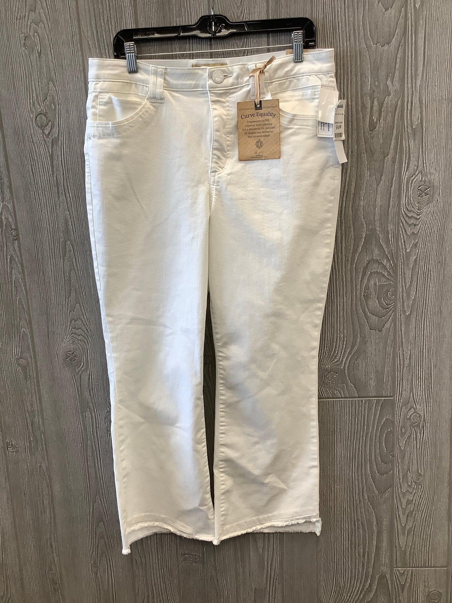 Jeans Cropped By Democracy In White Denim, Size: 14