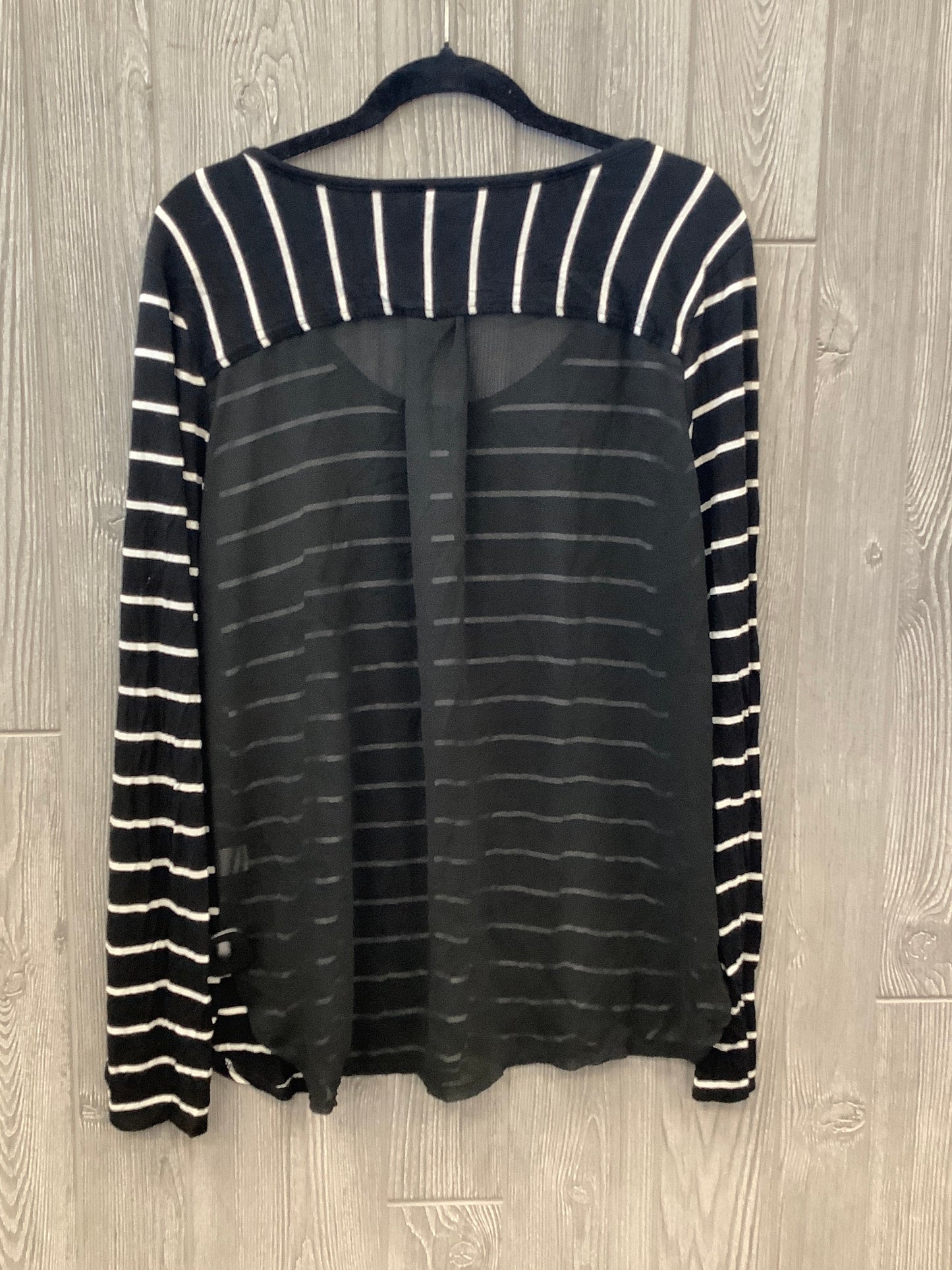 Top Long Sleeve By Cynthia Rowley In Black & White, Size: Xl