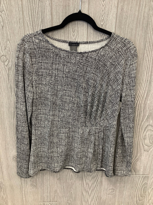 Top Long Sleeve By Ann Taylor In Black & White, Size: M