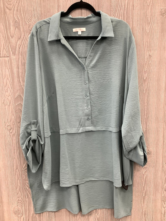 Top Long Sleeve By Clothes Mentor In Green, Size: 3x