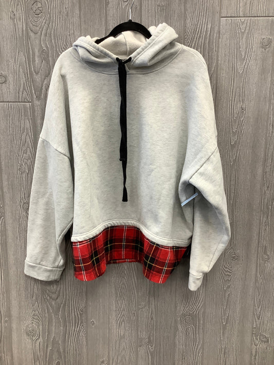 Sweatshirt Hoodie By Clothes Mentor In Grey, Size: 2x