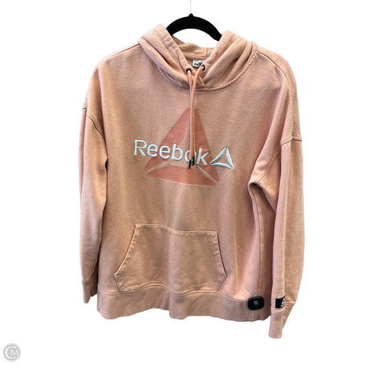 Athletic Sweatshirt Hoodie By Reebok In Peach, Size: M