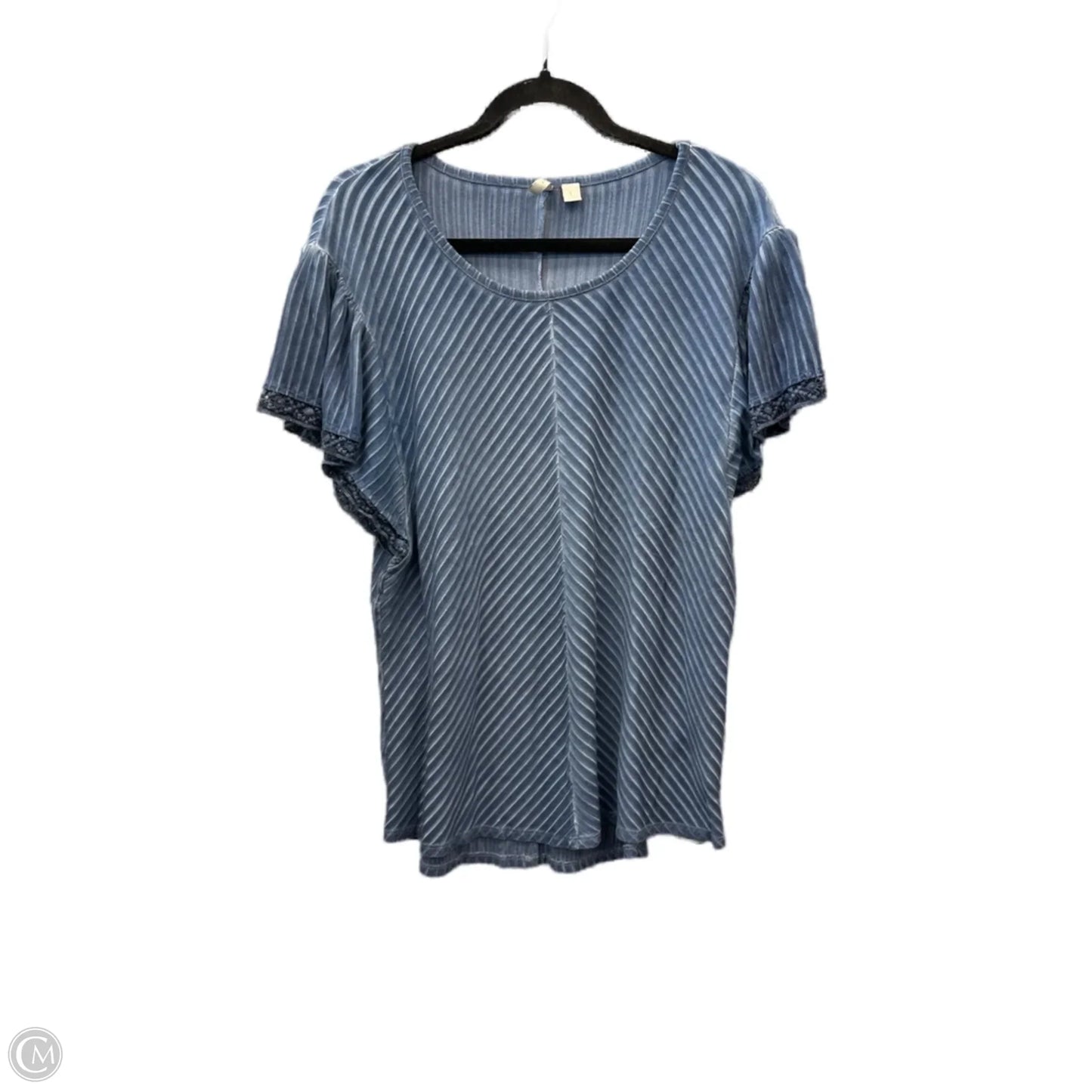 Top Short Sleeve By Cato In Blue, Size: L