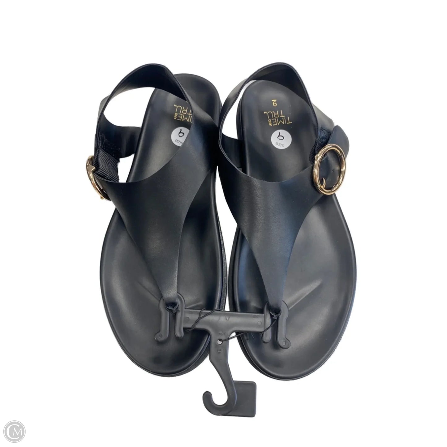 Sandals Flats By Time And Tru In Black, Size: 9