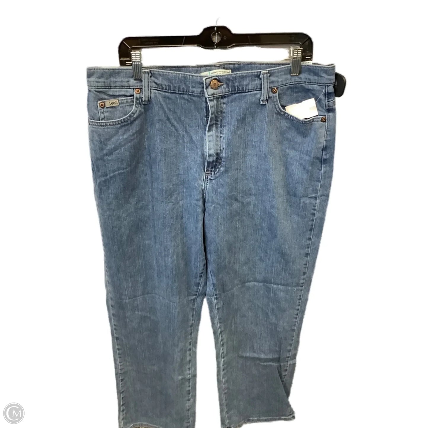 Jeans Straight By Lee In Blue Denim, Size: 16