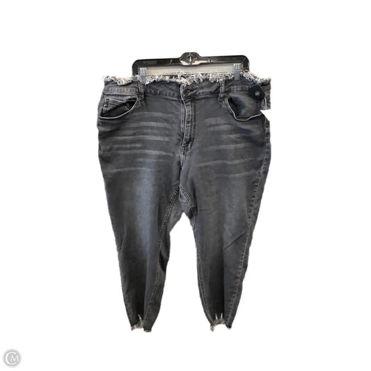 Jeans Skinny By Kancan In Black Denim, Size: 22