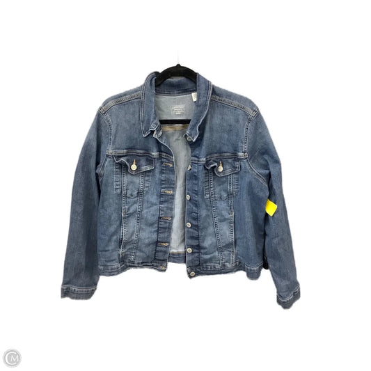 Jacket Denim By Levis In Blue Denim, Size: Xxl