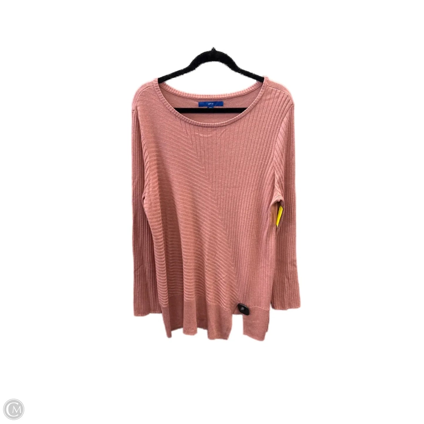 Top Long Sleeve By Apt 9 In Peach, Size: Xxl