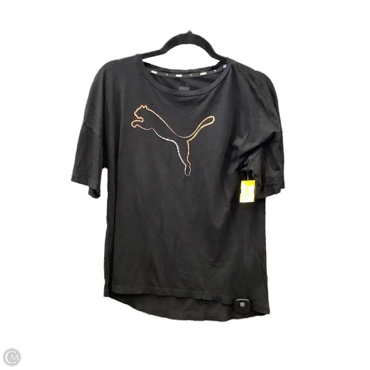 Athletic Top Short Sleeve By Puma In Black, Size: S