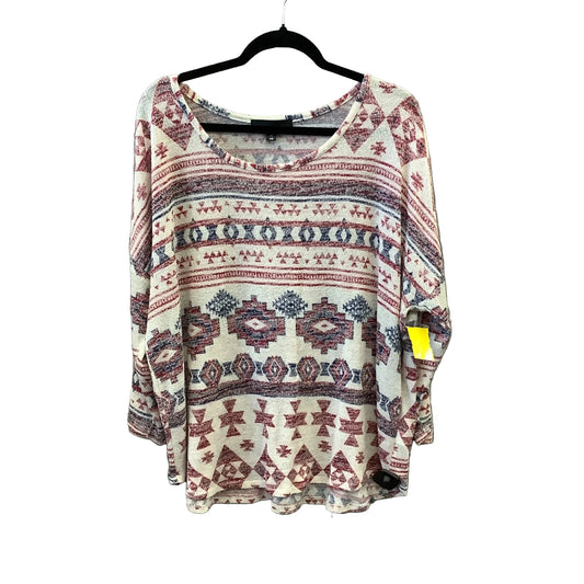 Top Long Sleeve By Almost Famous In Multi-colored, Size: 3x