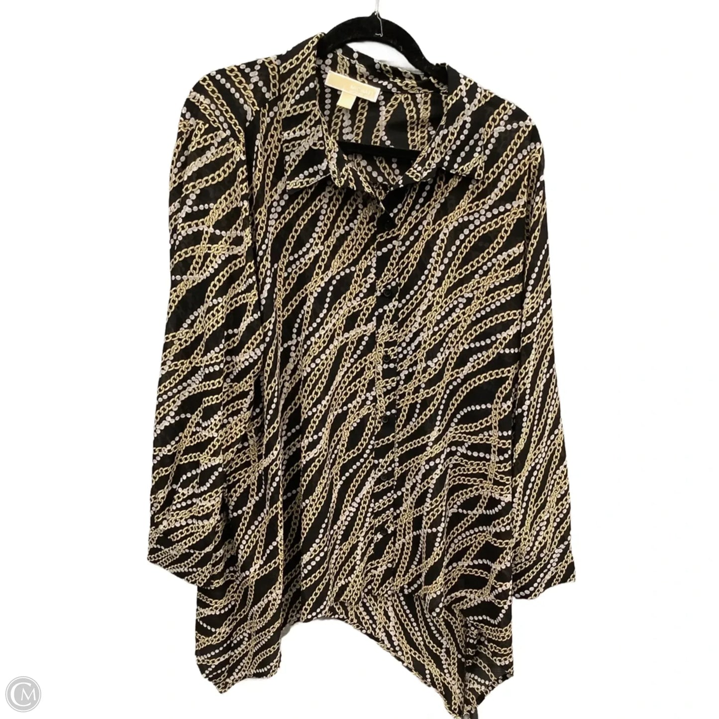 Top Long Sleeve By Michael By Michael Kors In Black, Size: 2x