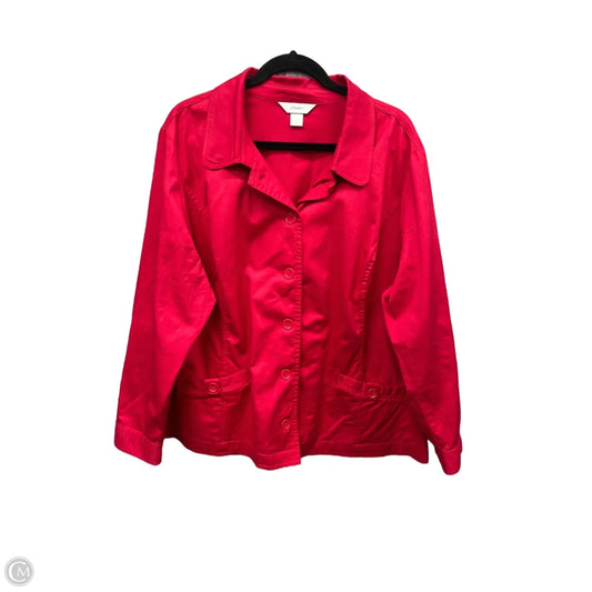 Jacket Shirt By Cj Banks In Red, Size: 2x
