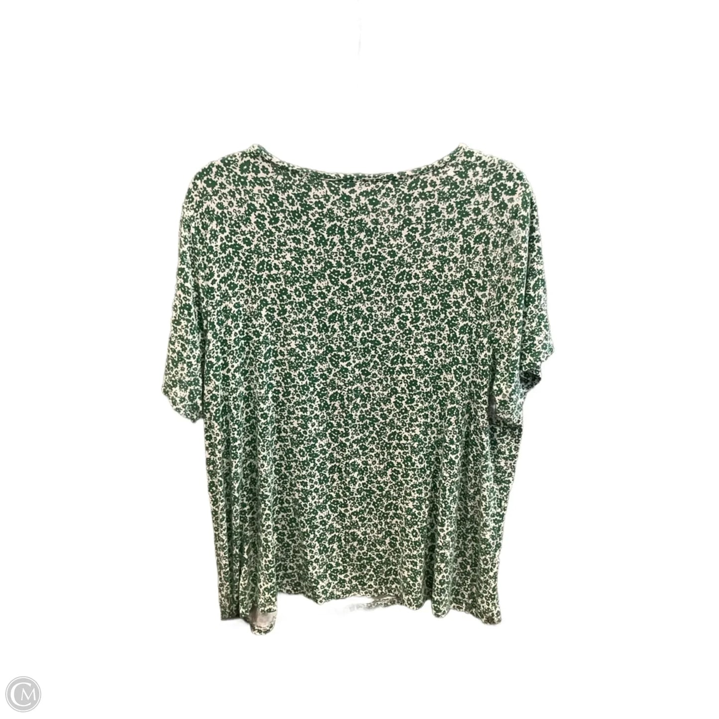 Top Short Sleeve By Old Navy In Green & White, Size: 2x