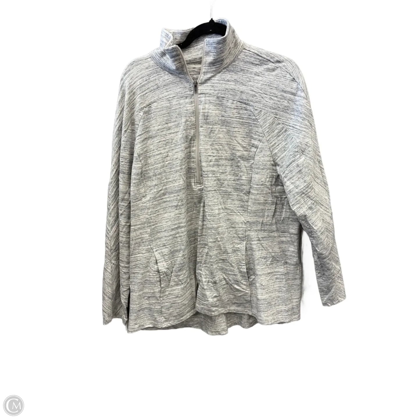 Athletic Top Long Sleeve Collar By Sonoma In Grey, Size: 1x