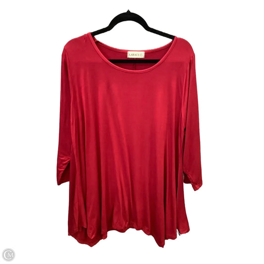 Tunic 3/4 Sleeve By Clothes Mentor In Red, Size: 3x