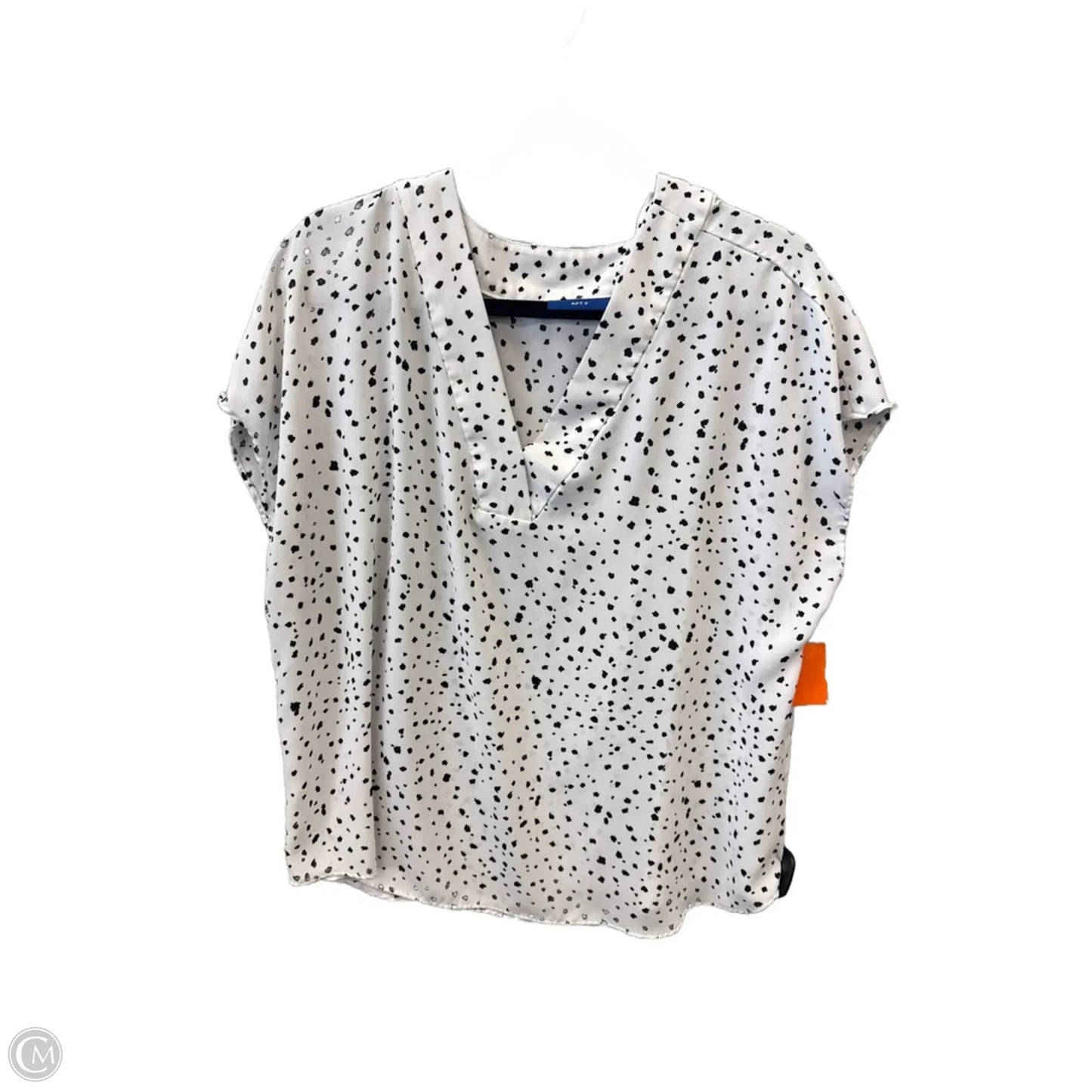 Top Short Sleeve By Apt 9 In Black & White, Size: Xxl